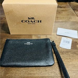 COACH black and silver Wristlet